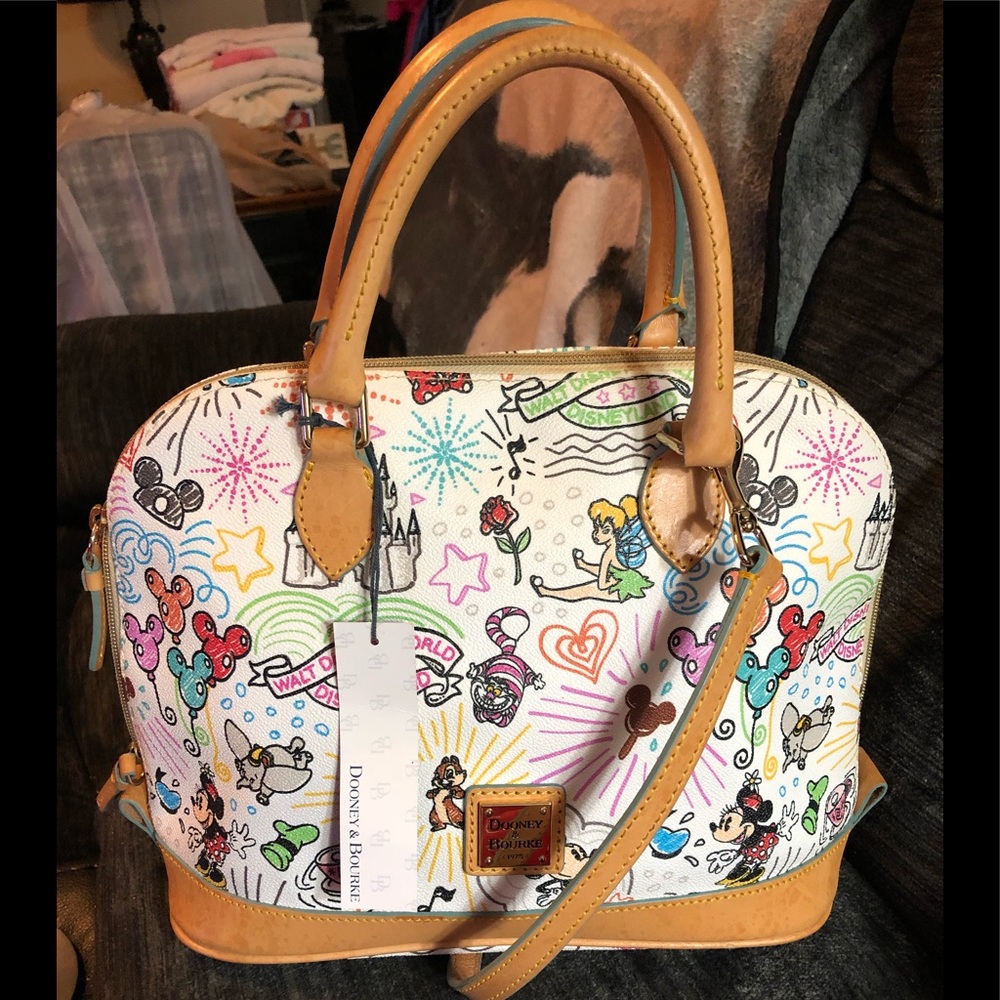 Dooney and Bourke Disney Sketch Zip Satchel